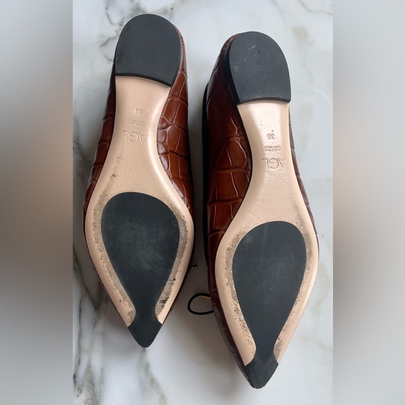 AGL Jomy Pointed Toe Ballet Flat, Cognac, Size 38 (8) - Picture 7 of 16